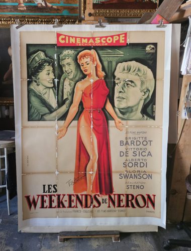 Marouflage sur toile des éléments