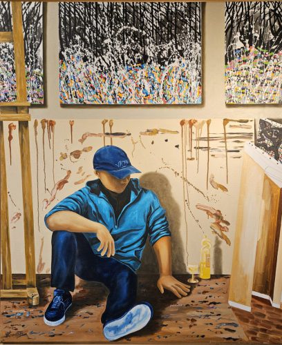 Autoportrait à l'atelier sous les Dark Forests