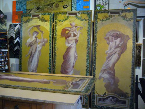 Galland, consolidation de la couche picturale